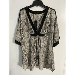 Rachel Zoe A Pea in the Pod tunic top women's size S maternity snake print flowy